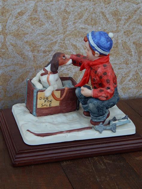 Vintage Norman Rockwell Figurine Boy Meets His Dog Etsy