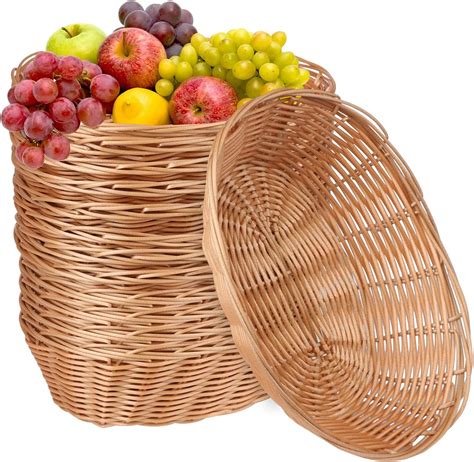 Amazon 12 Pack Oval Poly Wicker Basket 10 6x7 9x2 4 Inch Poly