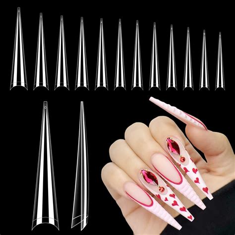 Amazon Lionvison 4XL Stiletto Nail Tips For Acrylic Nails