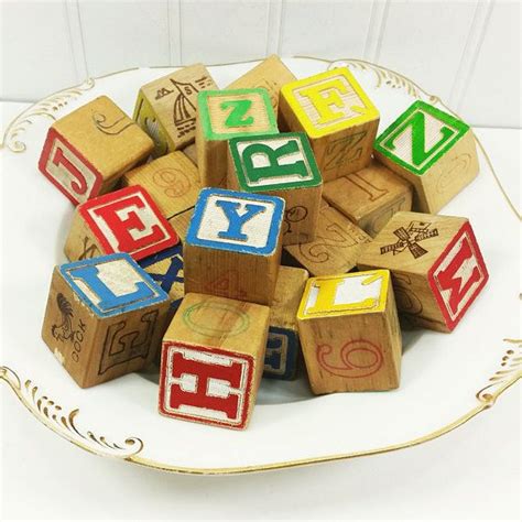 Old Wood Building Blocks 22 Vintage Wooden Blocks With Etsy Wood