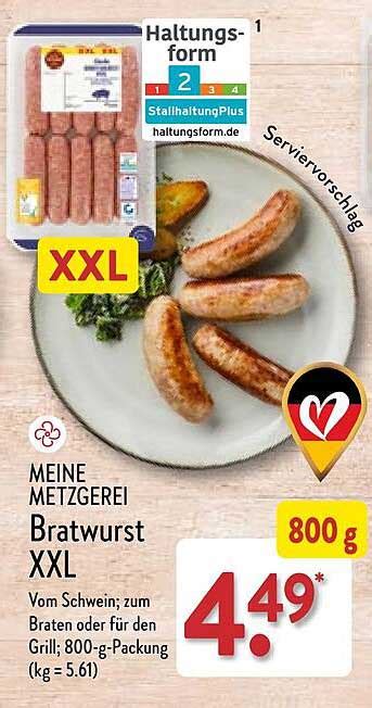 Meine Metzgerei Bratwurst Xxl Angebot Bei Aldi Nord Prospekte De