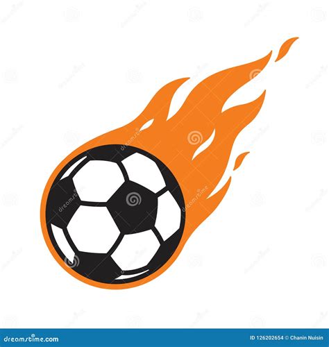 Soccer Ball Vector Logo Icon Football Fire Symbol Cartoon Illustration ...