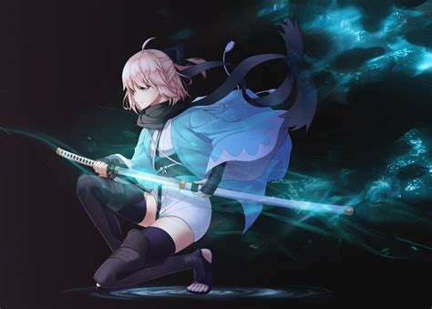 Fate Series Fate Grand Order Okita Souji Sakura Saber K Wallpaper