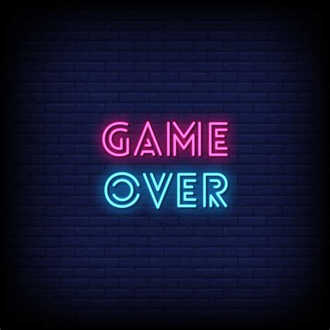 Game Over Neon Signs Style Text Vector 2241291 Vector Art At Vecteezy