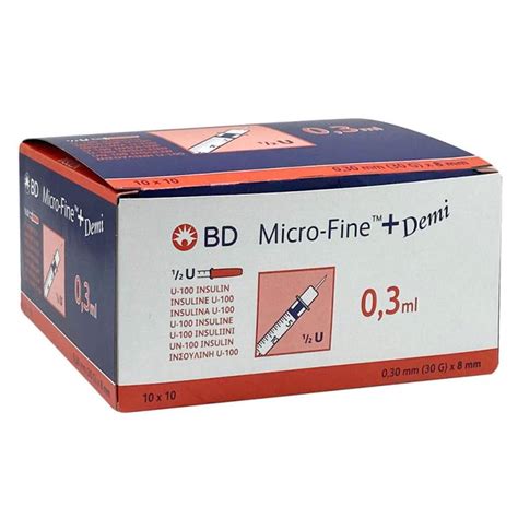 Caja De Jeringas Bd Insulina Micro Fine G Mm X Mm Ml