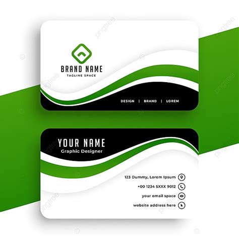 Green Wave Modern Business Card Design Template Download On Pngtree