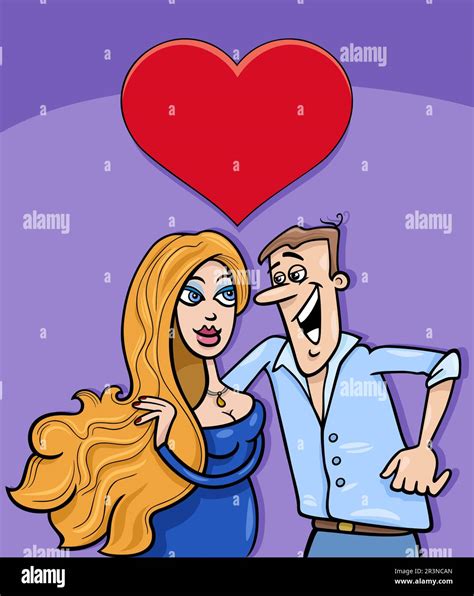 Tarjeta De San Valentín Con Dibujos Animados En El Amor Fotografía De Stock Alamy