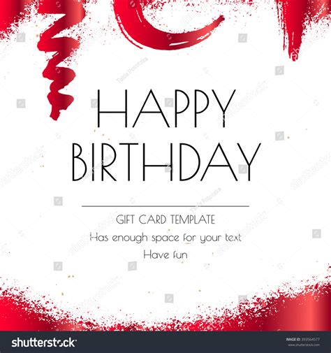 Happy Birthday Greeting Card Template Red Stock Vector (Royalty Free ...