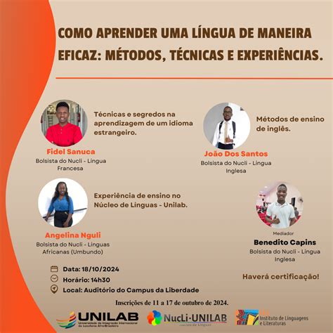 Página inicial em Núcleo de Línguas UNILAB