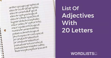List Of Adjectives With 20 Letters