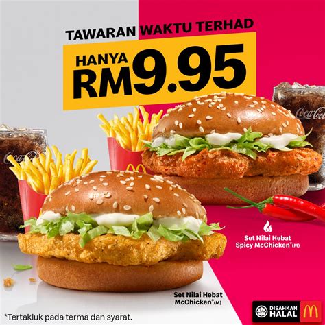 McDonald's Malaysia on Twitter: "Nikmati pilihan klasik atau pedas hanya RM9.95 dengan Set Nilai ...