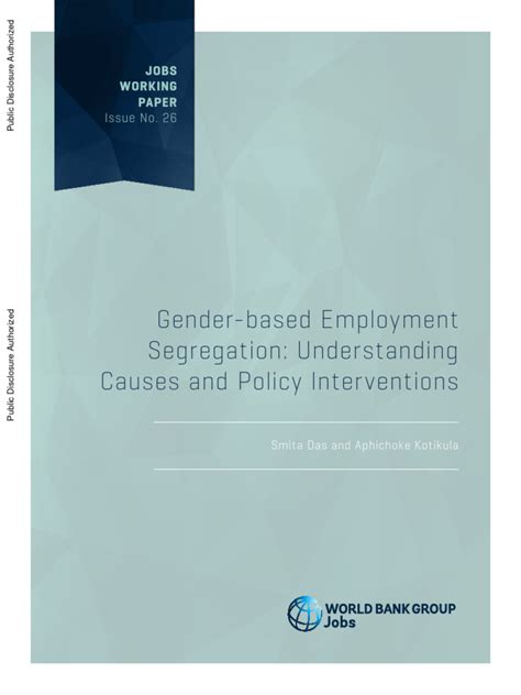 World Bank Gender Based Employment Segregation Understanding Causes