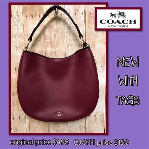 This Brand New Coach Nomad Hobo In Oxblood Glovetanned Leather