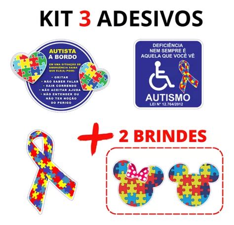 Kit Adesivos S Mbolo Autista Para Carro Pcd Brinde Parcelamento