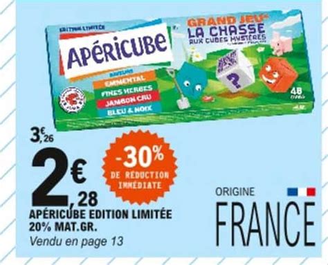 Promo Ap Ricube Dition Limit E Mat Gr Chez E Leclerc Icatalogue Fr