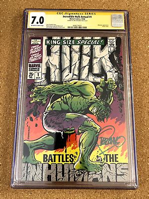 Incredible Hulk Annual Cgc Ss Signed Jim Steranko Fn Vf Iconic