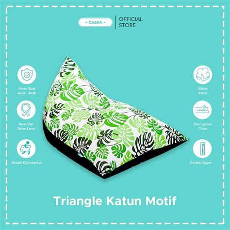 Jual Casha Triangle Large Katun Motif Plus Isi Bean Bag Murah Bean