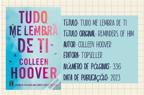 Colleen Hoover Tudo Me Lembra De Ti