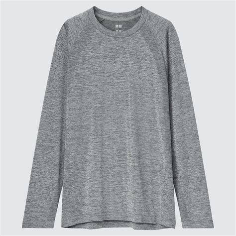 Men Dry Ex Crew Neck Long Sleeve T Shirt Uniqlo Us