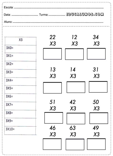 Atividades De Multiplicação 4° Ano — SÓ Escola