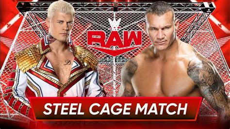 WWE 2K23 Steel Cage Match Cody Rhodes VS Randy Orton WWE Raw