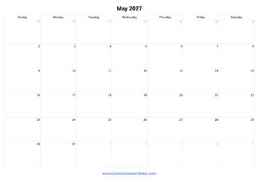 May Printable Calendar Free Templates Pdf