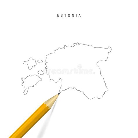 Estonia Freehand Sketch Outline Vector Map Isolated On White Background