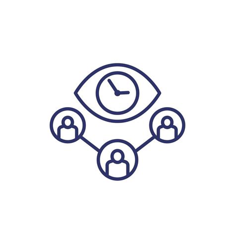 Eye And Clock Time Tracking Line Icon 15492241 Vector Art At Vecteezy