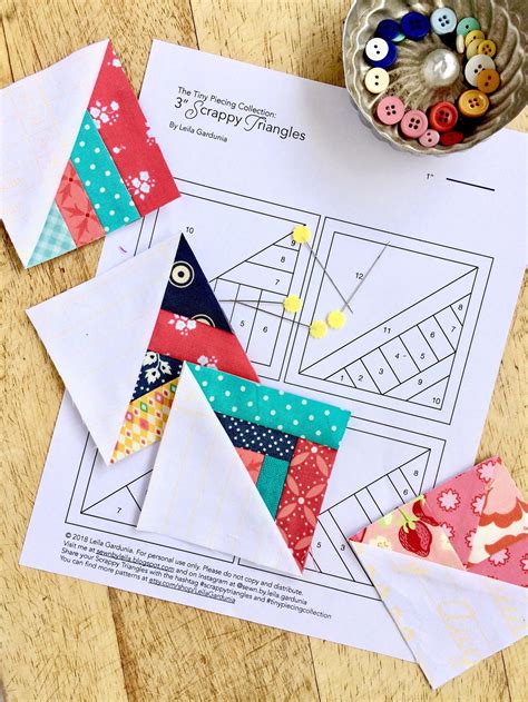 3 Scrappy Triangles From The Tiny Piecing Collection Foundation Paper