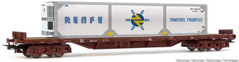 Electrotren He Axle Flat Wagon Type Rs With Refer Container Renfe