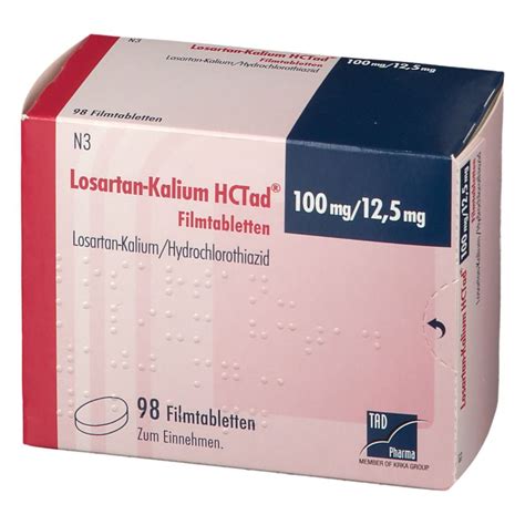 Losartan Kalium HCTad 100 Mg 12 5 Mg 98 St Mit Dem E Rezept Kaufen