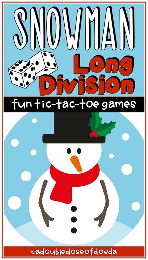 Winter Snowman Math Activities BUNDLE Division With And Without