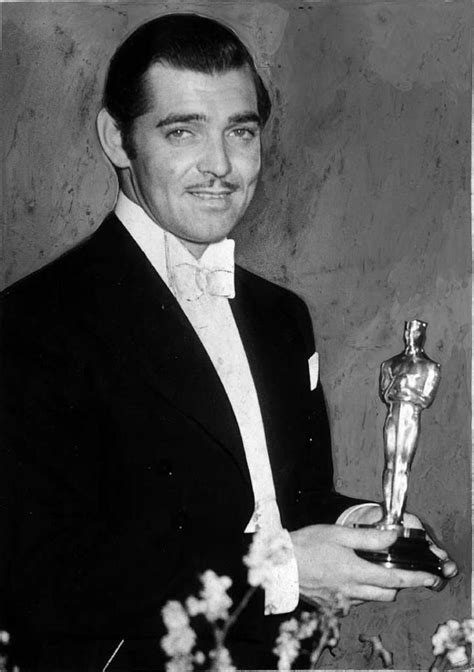 Clark Gable Poses With His Best Actor Oscar For It Happened One Night