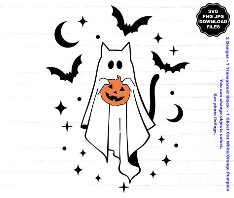 Ghost Cat Svg Ghost Svg Cat Ghost Svg Ghost Cat Clipart Halloween