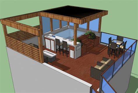 Hot Tub Oasis Chicago Roof Deck Garden