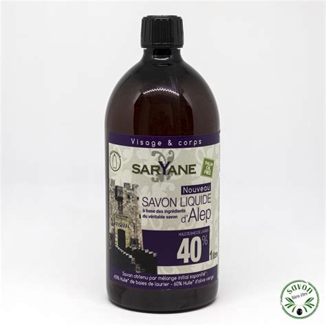 Savon D Alep Liquide 40 Huile Baie Laurier Saryane