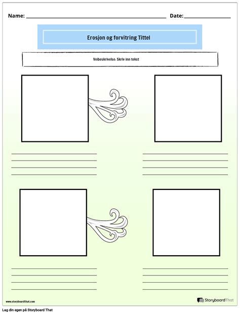 Erosjon Og Forvitring Portrettfarge Storyboard