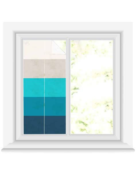 Window Privacy Film, Ombre Black Aqua UV Sun Blocking Window Tint Film
