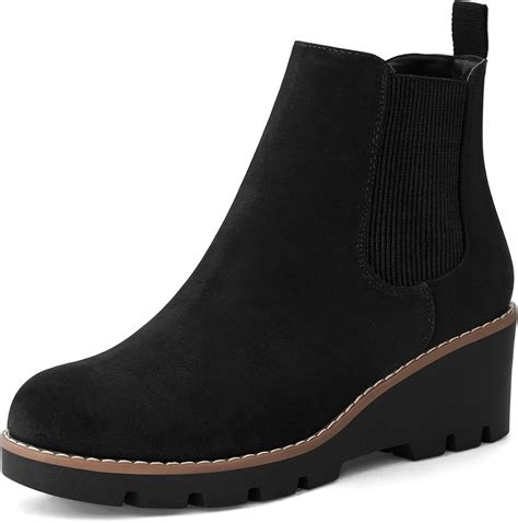 Amazon mysoft Botas Chelsea de cuña para mujer con suela elástica