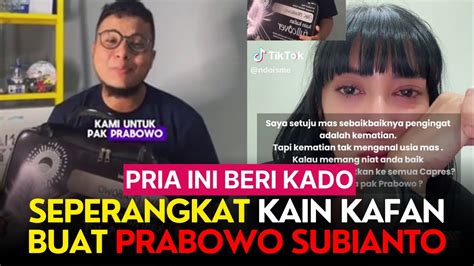 Pria Ini Beri Kado Seperangkat Kain Kafan Buat Prabowo Subianto