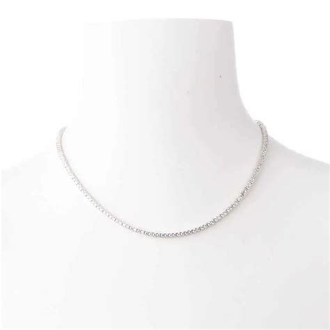 Collana Girocollo Modello Tennis Argento E Zirconi Chic Ad Hoc