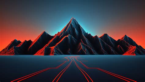 Wallpaper Ai Art Illustration Mountains Synthwave 4579x2616 Alx