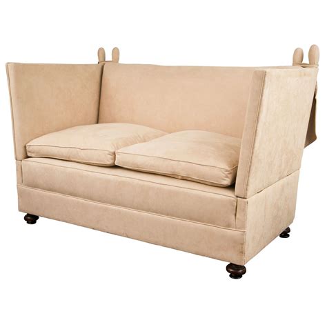 Antique French Leather Knole Sofa And Chair For Sale At 1stdibs
