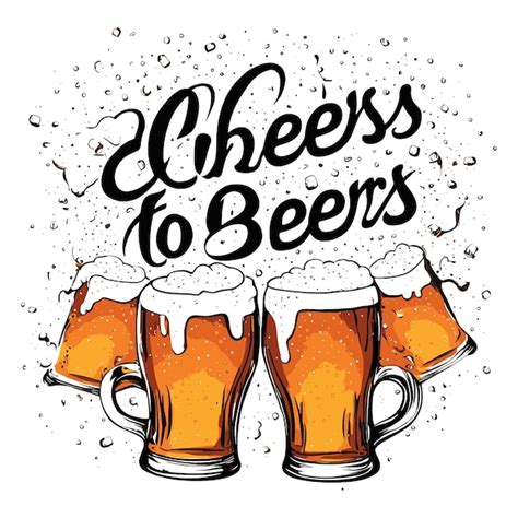 Beer Typography TShirt Vector Design Premium AI Generated Vector