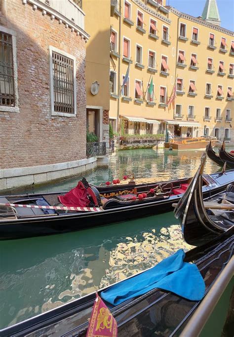 Canal With Gondolas In Venice Italy Architecture And Landmarks Of