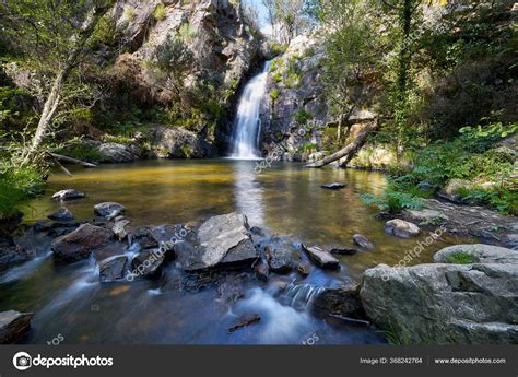 Beautiful Waterfall Penedo Furado Passadico Walkway Vila Rei Portugal