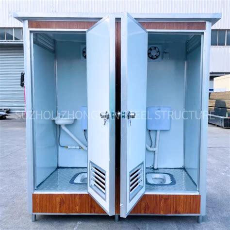 Boxable Grain Prefab Steel Mobile Portable Lavatory Temporary Toilet