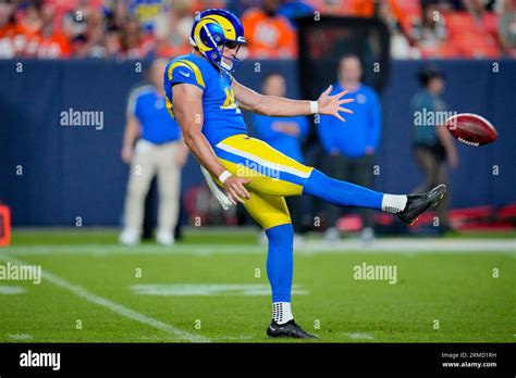 Los Angeles Rams Punter Ethan Evans Punts Against The Denver Broncos