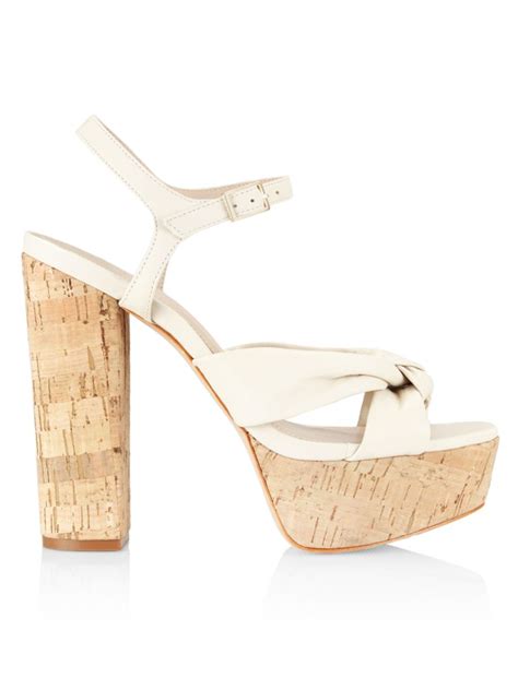 Shop Saks Fifth Avenue Collection Leather Cork Platform Sandals Saks Fifth Avenue