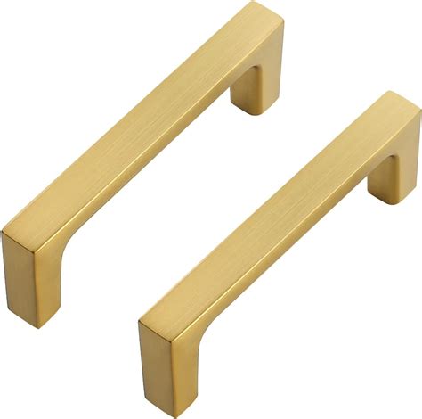 25 Pack Solid 3 Inch Kitchen Square Cabinet Handles Brushed Brass